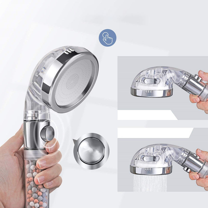 Avtoit | Modern Handheld Shower Head Round Filter Ball Spray Head in Silver