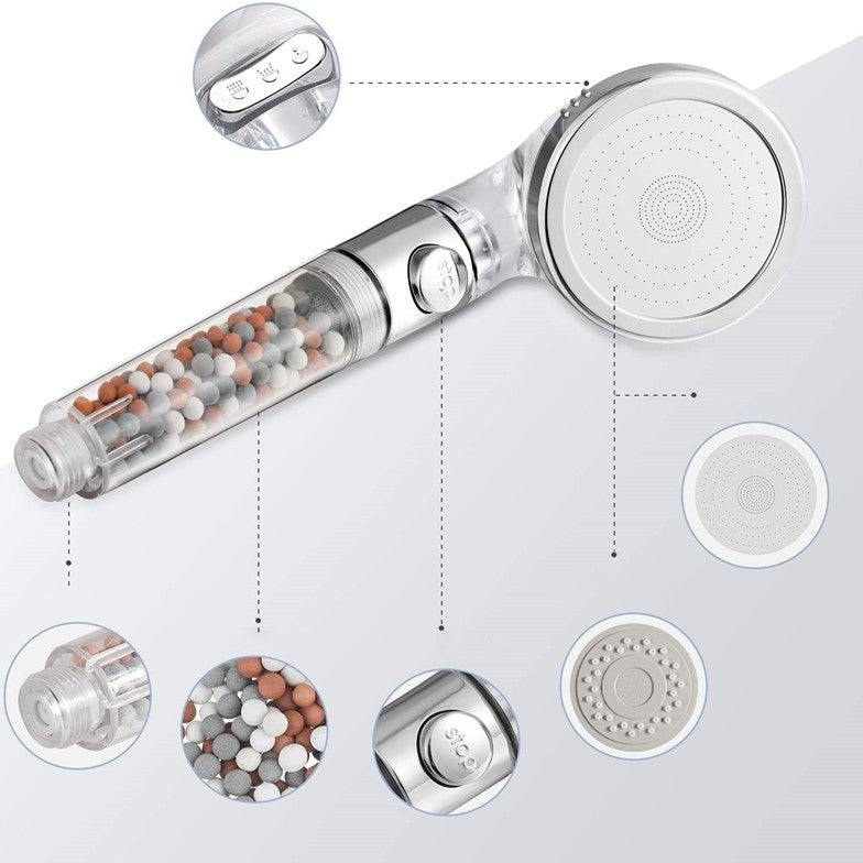 Avtoit | Modern Handheld Shower Head Round Filter Ball Spray Head in Silver