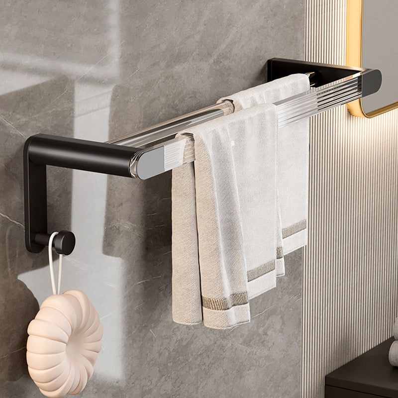 Avtoit | Mattes Black Bathroom Hardware Set Metal & Acrylic Bathroom Shelf/Towel Holder/Bathrobe Hook