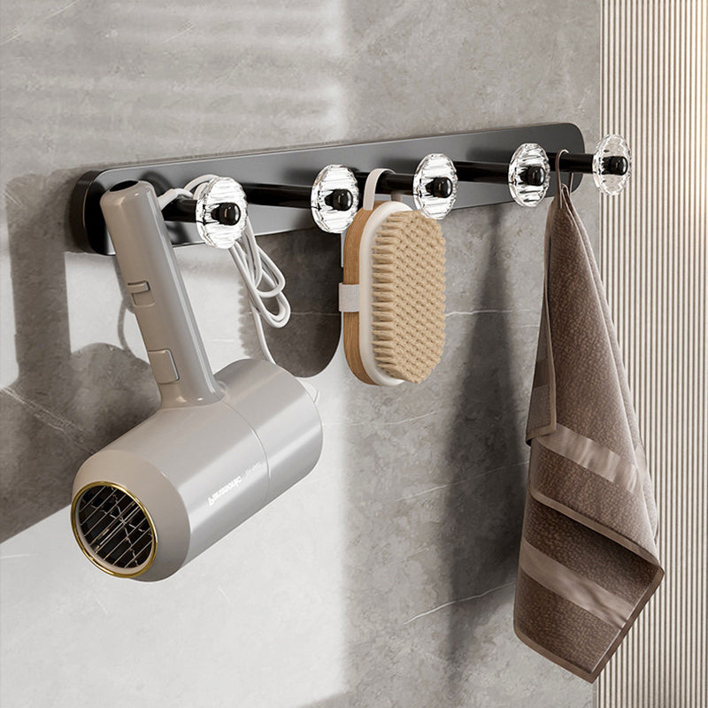 Avtoit | Mattes Black Bathroom Hardware Set Metal & Acrylic Bathroom Shelf/Towel Holder/Bathrobe Hook