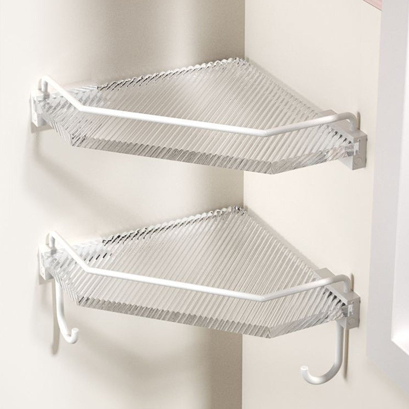Avtoit | White & clear acrylic bathroom accessory set with towel holder/paper holder/robe hooks