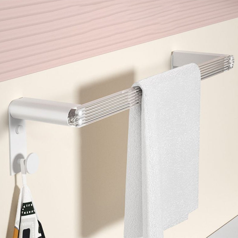 Avtoit | White & clear acrylic bathroom accessory set with towel holder/paper holder/robe hooks