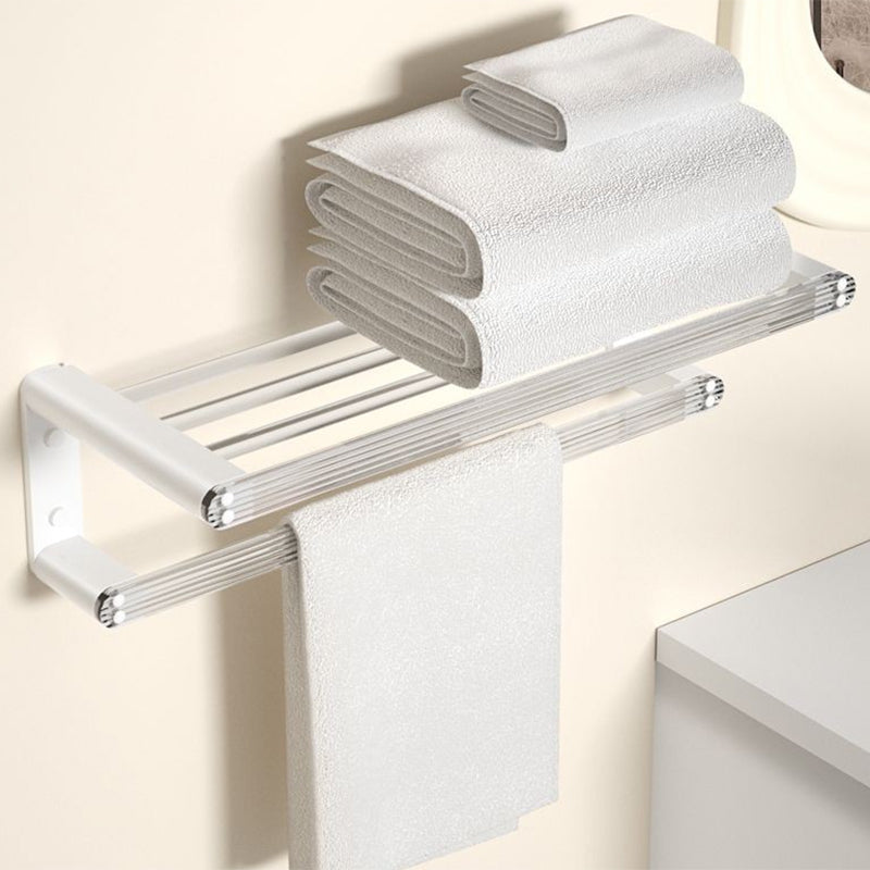 Avtoit | White & clear acrylic bathroom accessory set with towel holder/paper holder/robe hooks