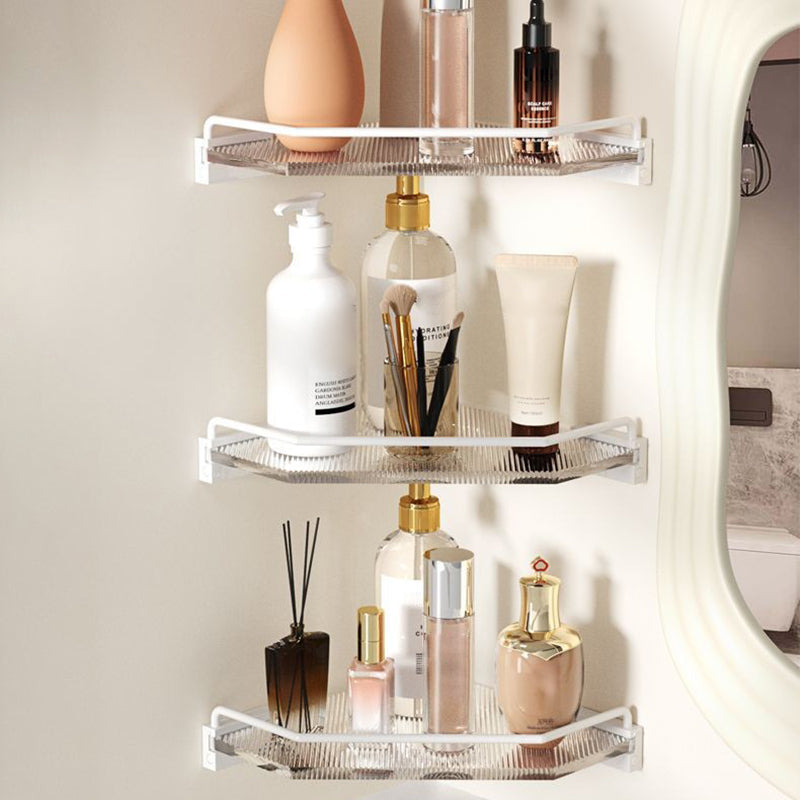 Avtoit | White & clear acrylic bathroom accessory set with towel holder/paper holder/robe hooks