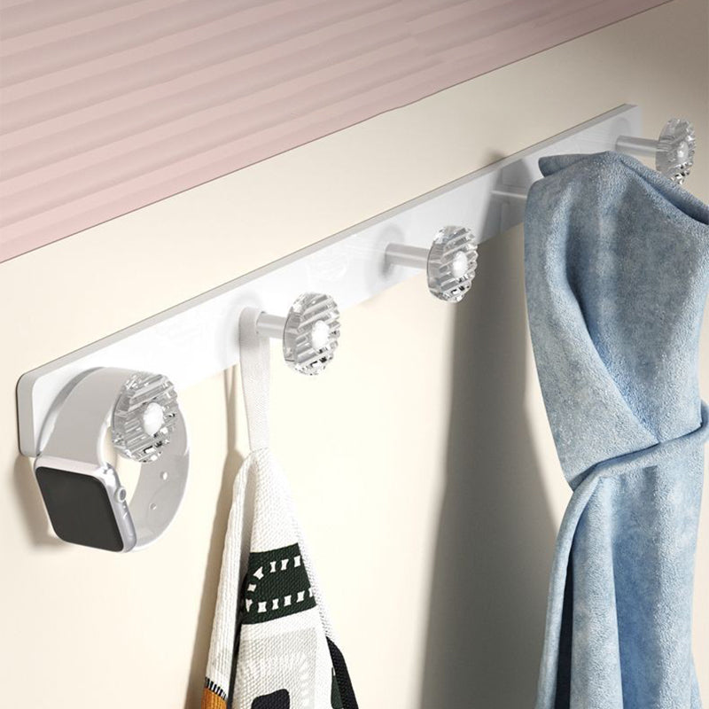 Avtoit | White & clear acrylic bathroom accessory set with towel holder/paper holder/robe hooks