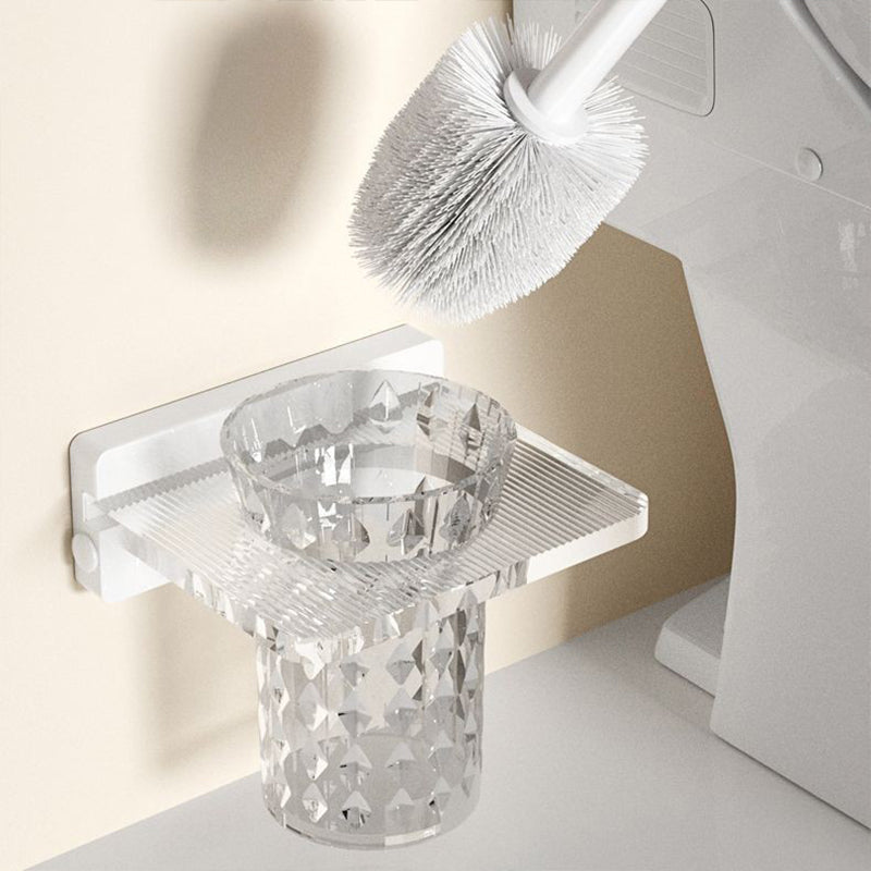 Avtoit | White & clear acrylic bathroom accessory set with towel holder/paper holder/robe hooks
