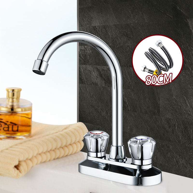 Avtoit | High Arch Brass Bathroom Faucet Double Handle Basin Tap