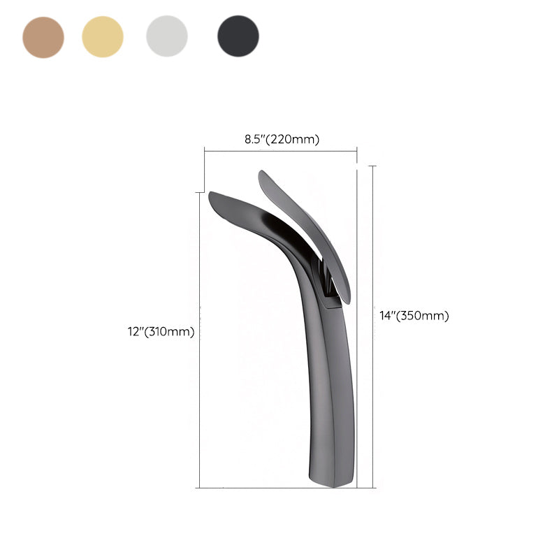 Avtoit | Brass 1-Hole Basin Faucet Lever Handle Sink Faucet Round Modern Faucet for Bathroom