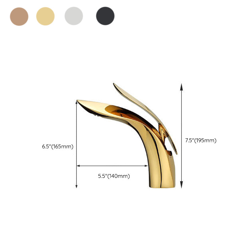 Avtoit | Brass 1-Hole Basin Faucet Lever Handle Sink Faucet Round Modern Faucet for Bathroom