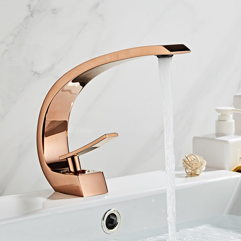 Avtoit | 17 cm High Basin Faucet Luxury 1 Hole Basin Faucet Cubic Bathroom Faucet