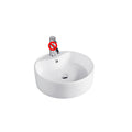 Avtoit | Contemporary Sink Porcelain Water Trough with Round Shape (Faucets Not Included)