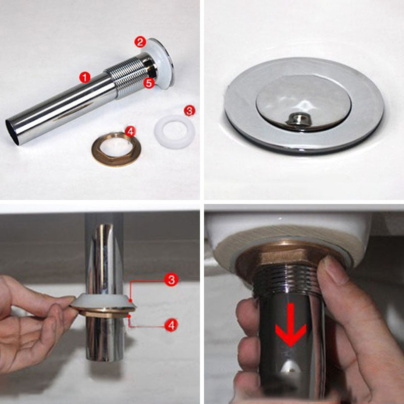 Avtoit | Contemporary Sink Porcelain Water Trough with Round Shape (Faucets Not Included)