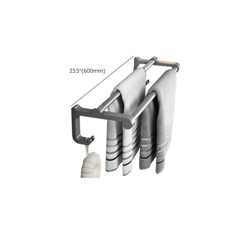 Avtoit | Gray contemporary bathroom accessory set Bathroom shelf/towel holder & bathrobe hook incl.