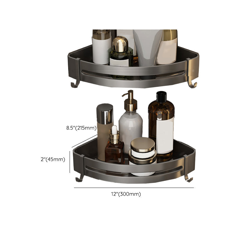 Avtoit | Gray contemporary bathroom accessory set bathroom shelf/towel holder & bathrobe hook incl.