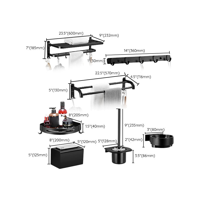 Avtoit | Silver/Black Bathroom Hardware Set Modern Bathroom Accessories Hardware Set