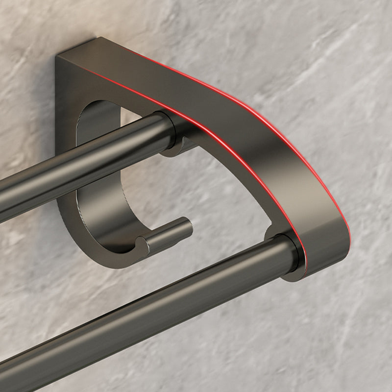 Avtoit | Modernism Aluminum Bathroom Accessories Set Gray Metal Bathroom Set with Towel Holder/Bath Shelf