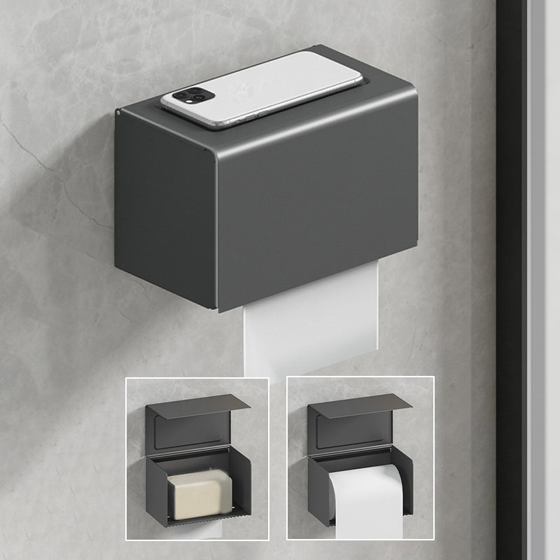 Avtoit | Modernism Aluminum Bathroom Accessories Set Gray Metal Bathroom Set with Towel Holder/Bath Shelf