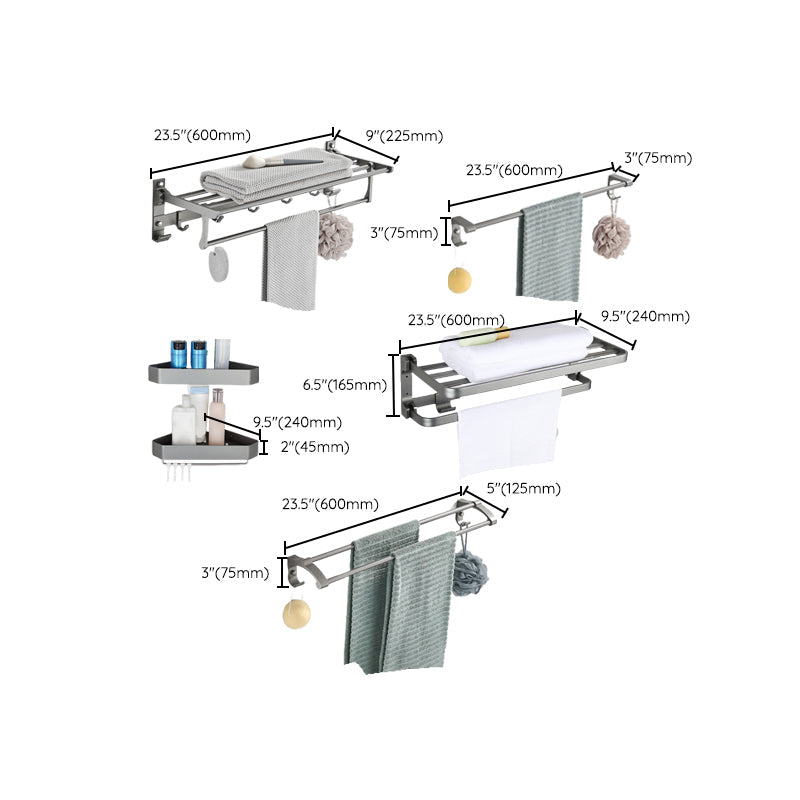 Avtoit | Modern Chrome Bathroom Accessories Set Aluminum Bathroom Fixtures Set
