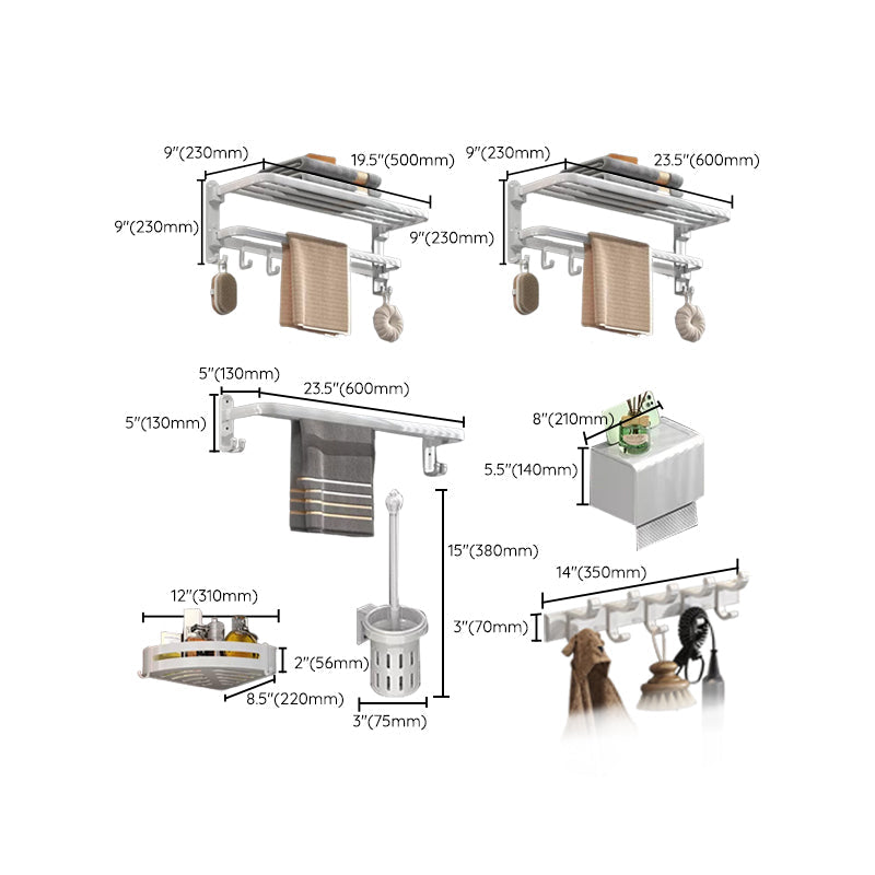 Avtoit | Modern white bathroom accessories as a single piece or in a set made of metal