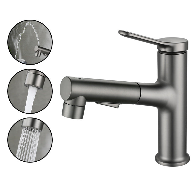 Avtoit | Extendable Bathroom Faucet Brass Modern Faucet with Water Hose