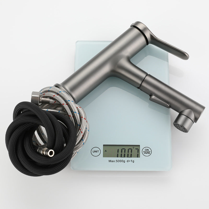 Avtoit | Extendable Bathroom Faucet Brass Modern Faucet with Water Hose