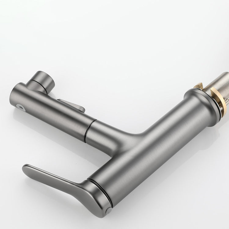 Avtoit | Extendable Bathroom Faucet Brass Modern Faucet with Water Hose