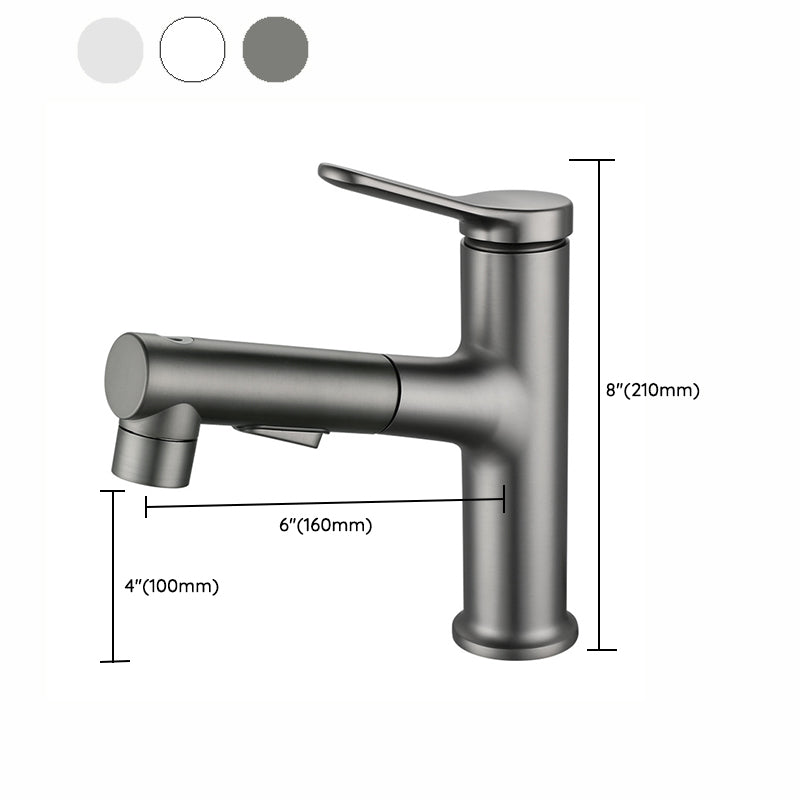 Avtoit | Extendable Bathroom Faucet Brass Modern Faucet with Water Hose