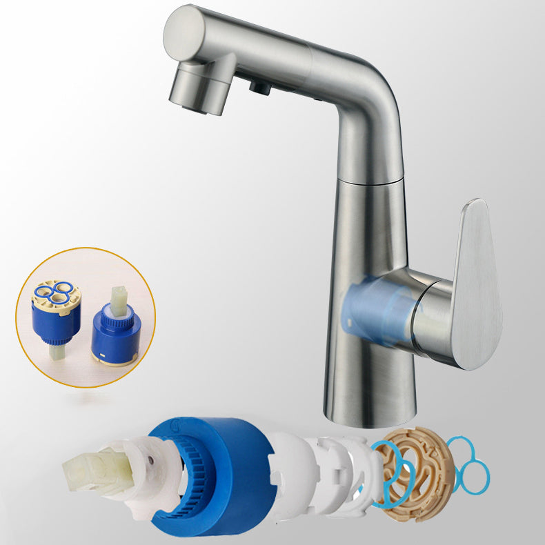 Avtoit | Contemporary Vessel Faucet Pull-Out Faucet with Single Lever Handle