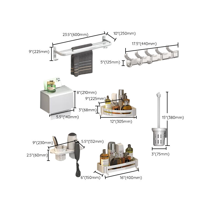 Avtoit | Modern Bathroom Accessory Set White Paper Holder Bathroom Shelf Bathroom Fittings Set