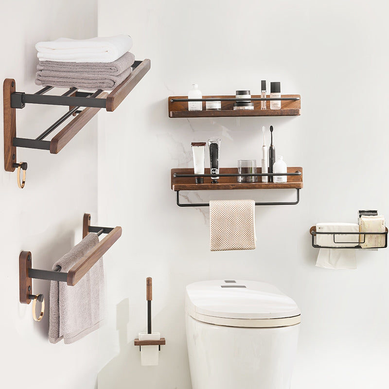 Avtoit | Modern Bathroom Accessory Set Aluminum & Wood Bathroom Fittings Set