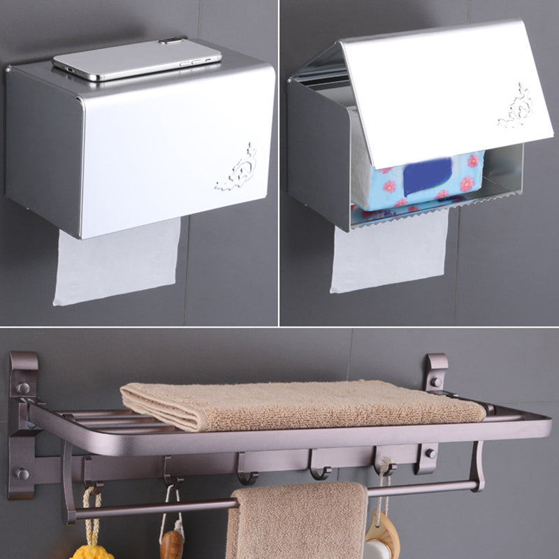 Avtoit | 6-piece modern bathroom hardware set made of aluminum with towel holder/paper holder