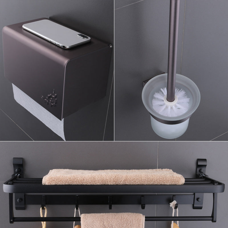 Avtoit | 6-piece modern bathroom hardware set made of aluminum with towel holder/paper holder