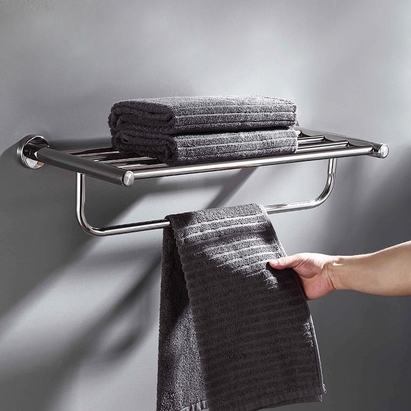 Avtoit | Polished Chrome 5-piece modern bathroom accessory set with bathroom shelf
