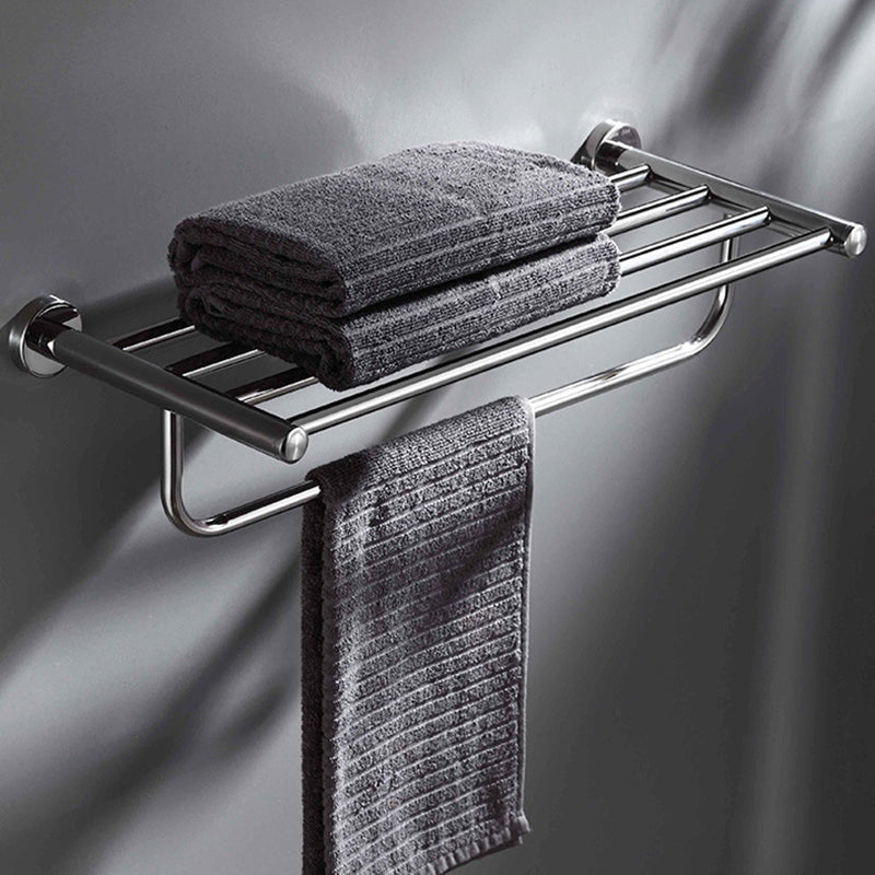 Avtoit | Polished Chrome 5-piece modern bathroom accessory set with bathroom shelf