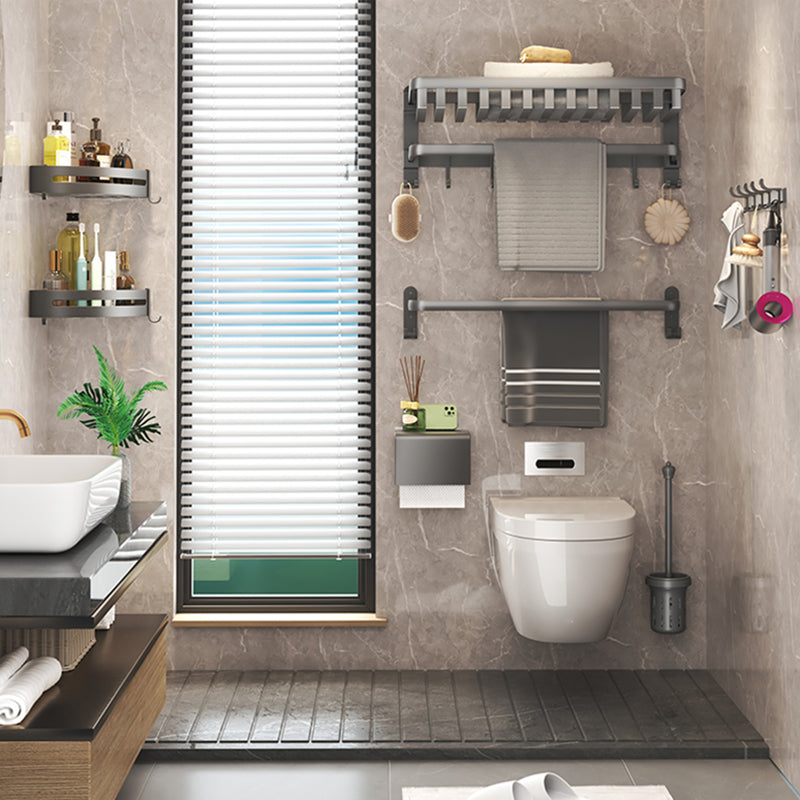 Avtoit | Modern Bathroom Accessory Set Gray Bathroom Shelf Paper Holder Bathroom Accessory Kit