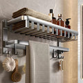 Avtoit | Modern Bathroom Accessory Set Gray Bathroom Shelf Paper Holder Bathroom Accessory Kit