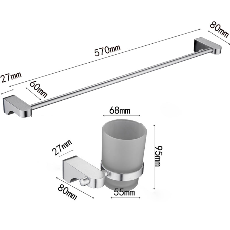 Avtoit | 6-piece chrome bathroom accessory as a single item or as a set with towel ring bar