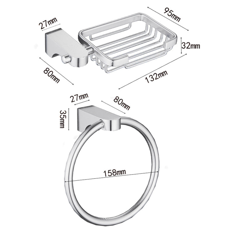 Avtoit | 6-piece chrome bathroom accessory as a single item or as a set with towel ring bar