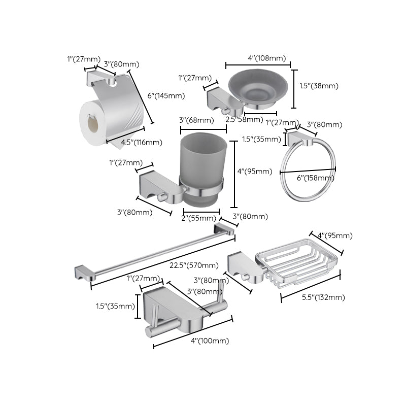 Avtoit | 6-piece chrome bathroom accessory as a single item or as a set with towel ring bar