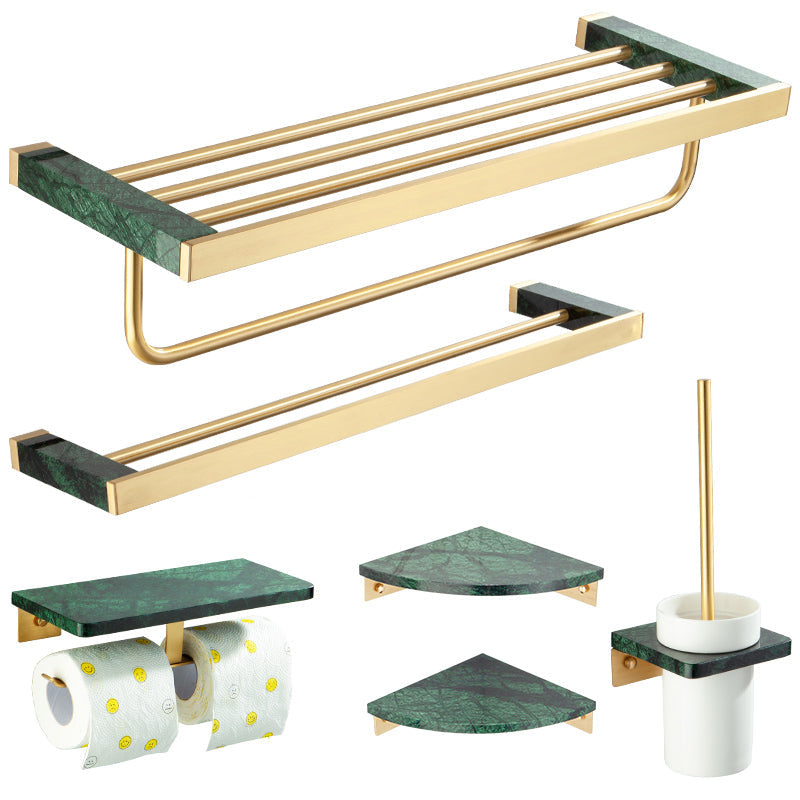 Avtoit | Golden Bath Hardware Set Brass & Marble Bathroom Accessories Set