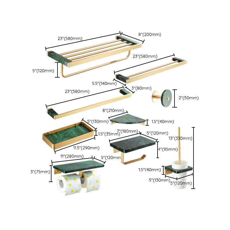 Avtoit | Golden Bath Hardware Set Brass & Marble Bathroom Accessories Set