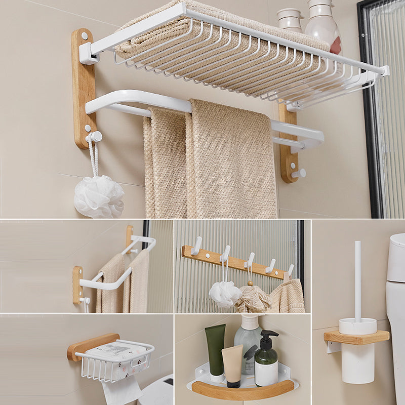 Avtoit | Aluminium and Wood Bathroom Accessories Set White Bathroom Accessories Kit