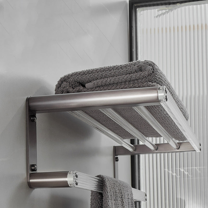 Avtoit | Modern Bathroom Set Gray Towel Rack Bathroom Shelf Bathroom Accessories Set