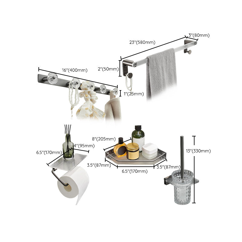 Avtoit | Modern Bathroom Set Gray Towel Rack Bathroom Shelf Bathroom Accessories Set