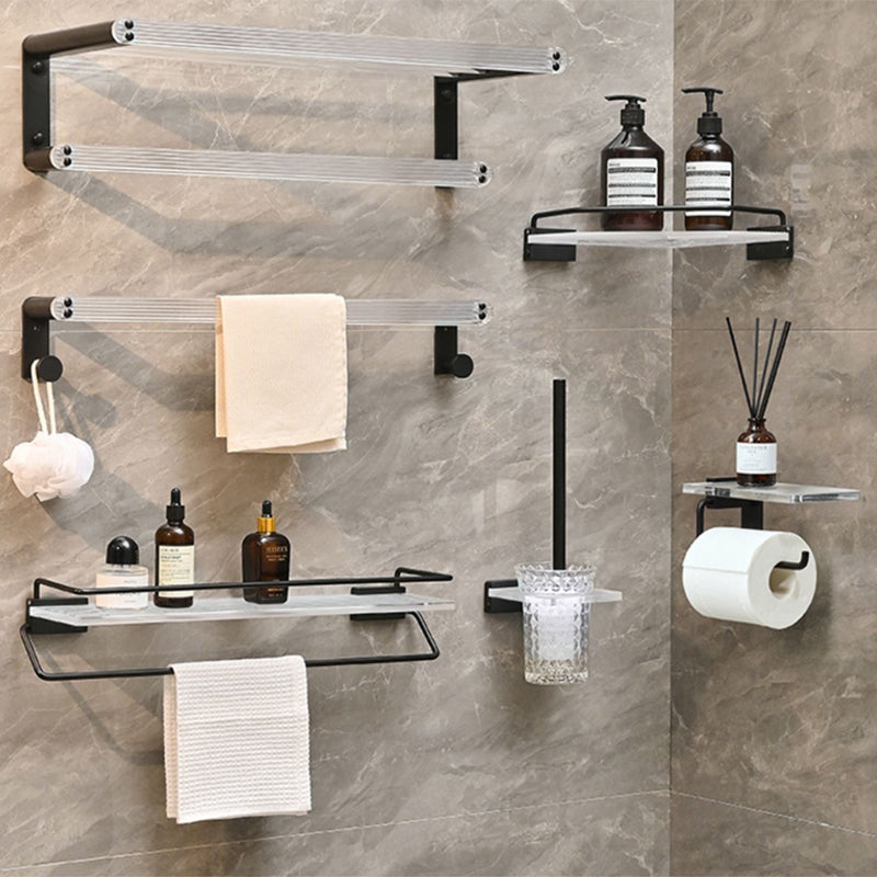 Avtoit | Modern Bath Accessories Set Black Towel Bar Bath Shelf Bathroom Fixtures Set