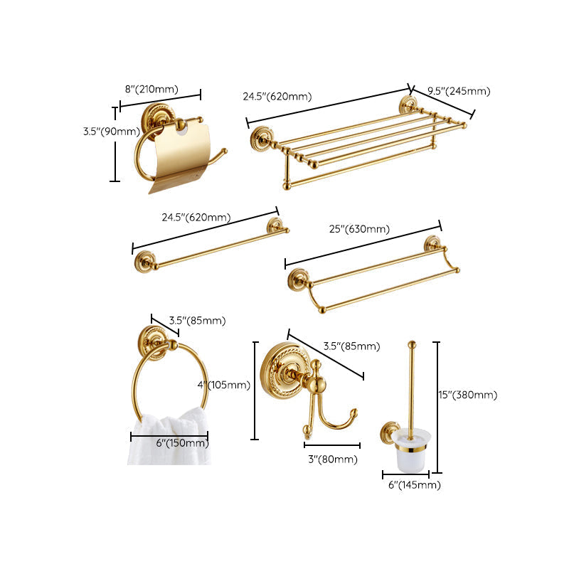 Avtoit | Traditional Golden Bath Accessory Set Copper Bathroom Accessory Kit