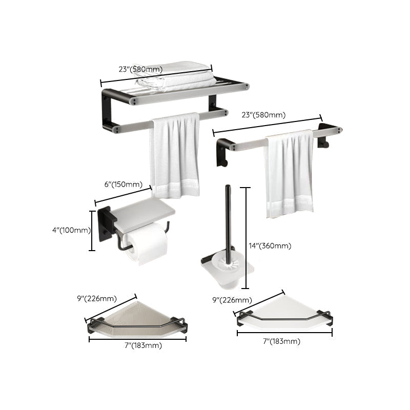 Avtoit | Modern Bathroom Accessories Set Bathroom Shelf Towel Holder Black Bathroom Accessories Set