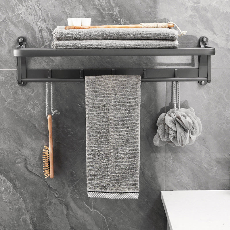 Avtoit | Gray 6/7-piece modern bathroom accessory set bathroom shelf/bath towel hooks/towel bar included
