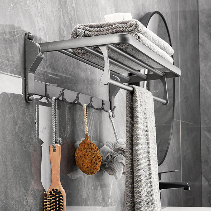 Avtoit | Gray 6/7-piece modern bathroom accessory set bathroom shelf/bath towel hooks/towel bar included