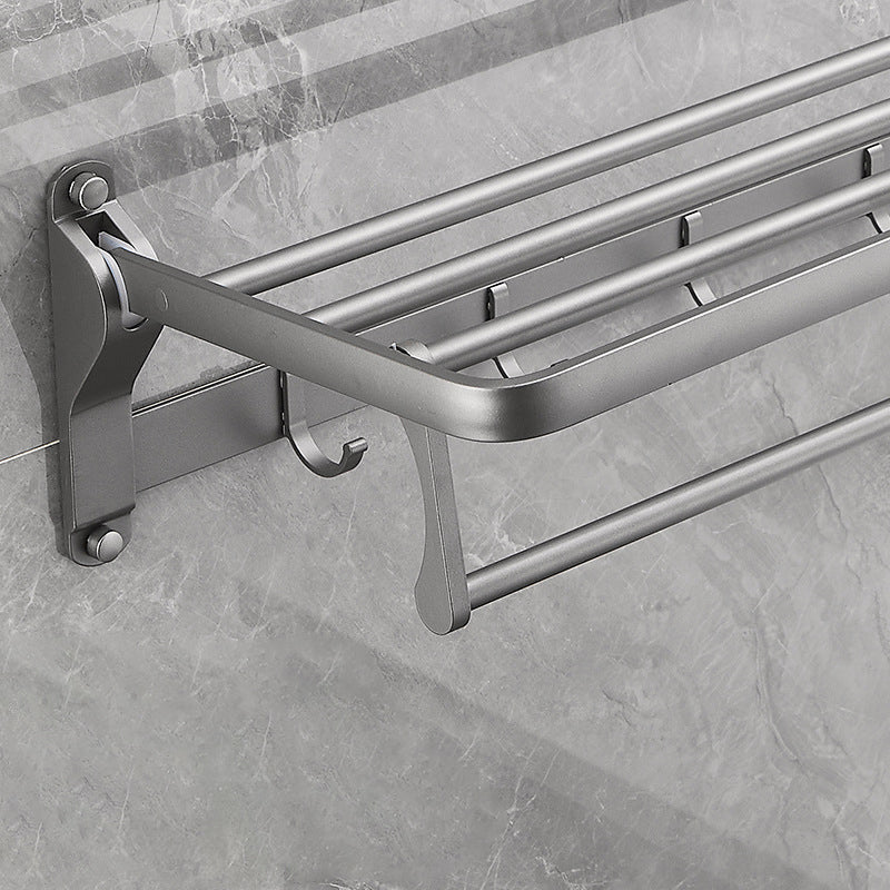 Avtoit | Gray 6/7-piece modern bathroom accessory set bathroom shelf/bath towel hooks/towel bar included